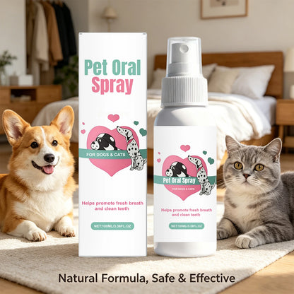 Pet Oral Spray Dogs Cats Teeth Clean Deodorant Reduces Plaque and Tartar Pet Oral Cleaning Dental Care Deodorization Spray
