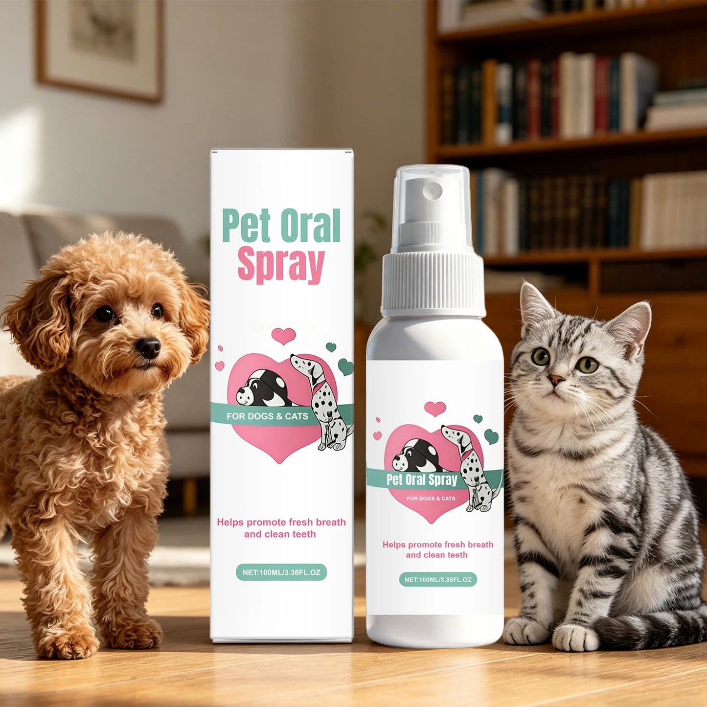 Pet Oral Spray Dogs Cats Teeth Clean Deodorant Reduces Plaque and Tartar Pet Oral Cleaning Dental Care Deodorization Spray