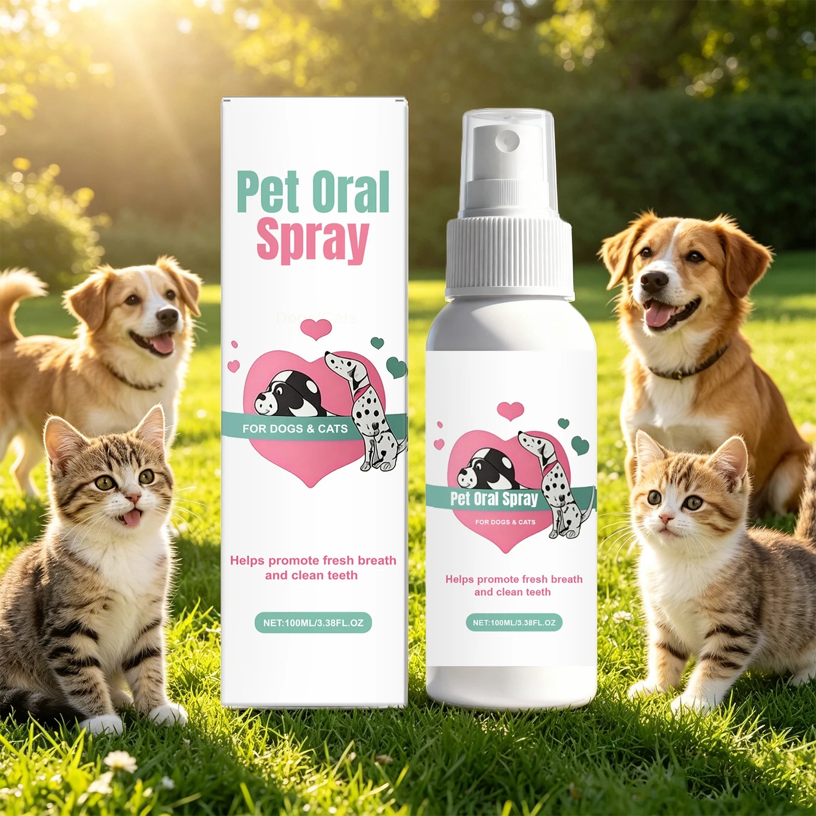 Pet Oral Spray Dogs Cats Teeth Clean Deodorant Reduces Plaque and Tartar Pet Oral Cleaning Dental Care Deodorization Spray