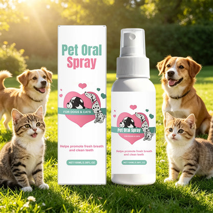 Pet Oral Spray Dogs Cats Teeth Clean Deodorant Reduces Plaque and Tartar Pet Oral Cleaning Dental Care Deodorization Spray