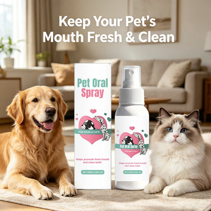 Pet Oral Spray Dogs Cats Teeth Clean Deodorant Reduces Plaque and Tartar Pet Oral Cleaning Dental Care Deodorization Spray